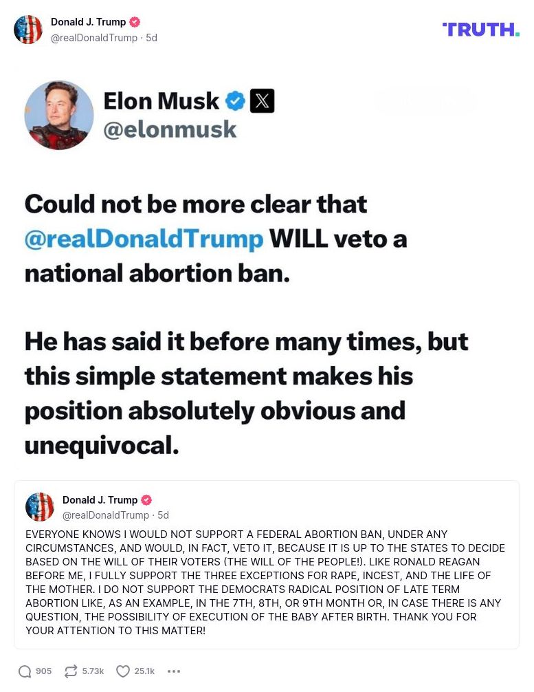 Post image from Donald Trump