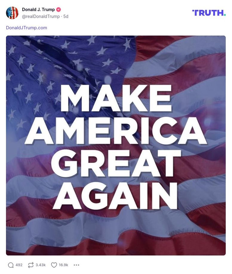 Post image from Donald Trump