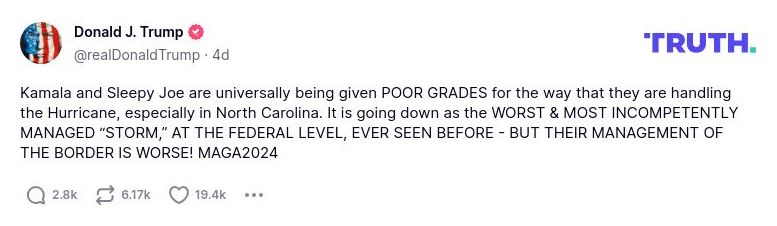 Post image from Donald Trump