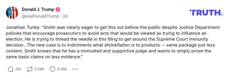 Post image from Donald Trump