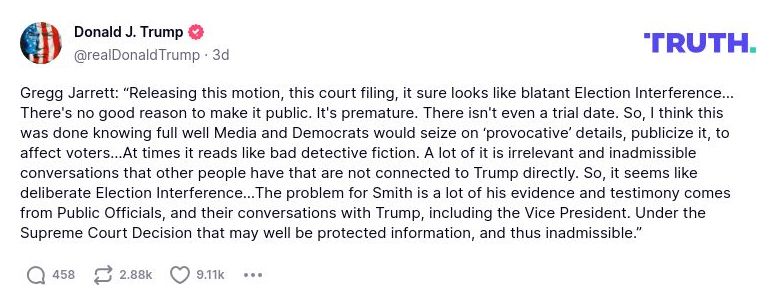 Post image from Donald Trump