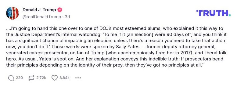 Post image from Donald Trump