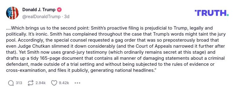 Post image from Donald Trump