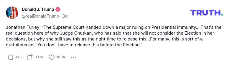 Post image from Donald Trump