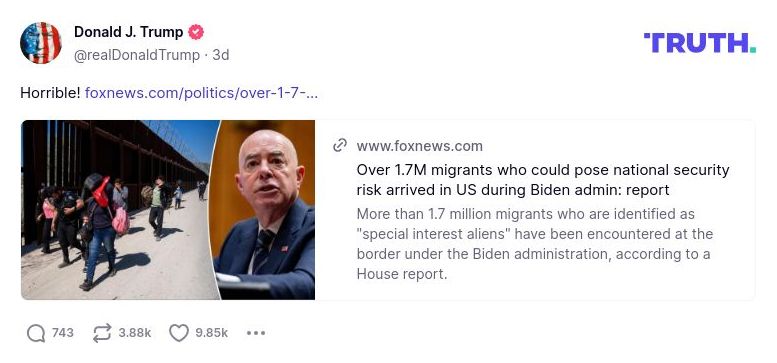 Post preview from Donald Trump