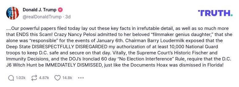 Post image from Donald Trump