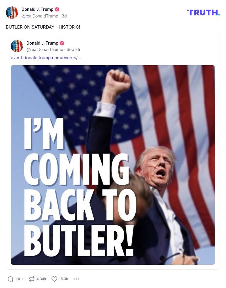 Post image from Donald Trump