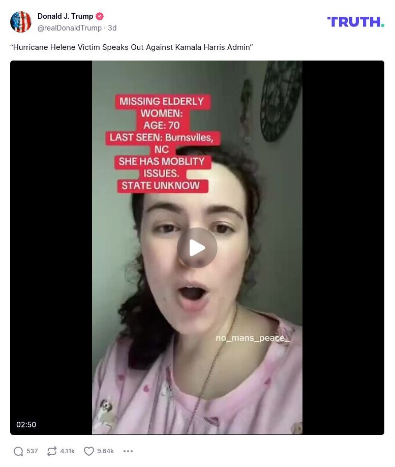 Post image from Donald Trump