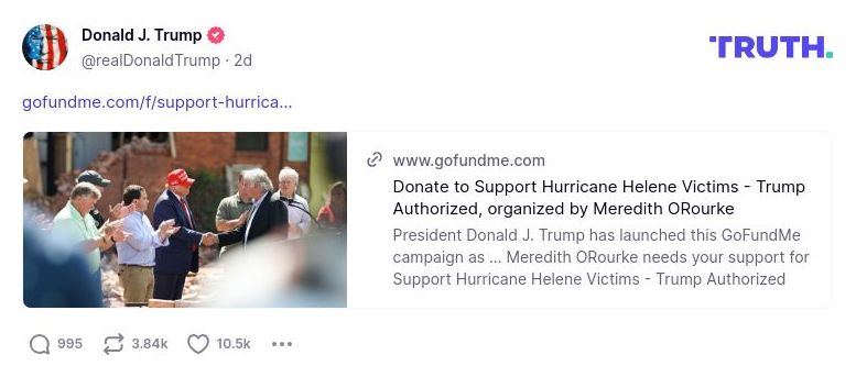 Post image from Donald Trump