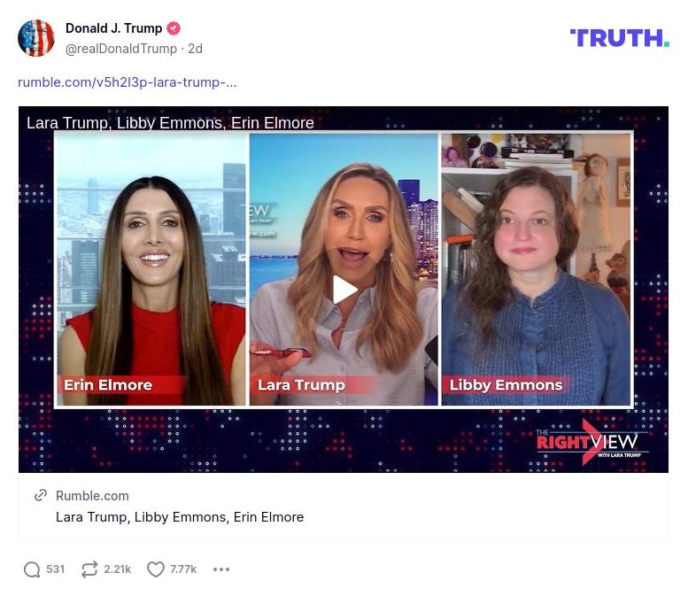 Post image from Donald Trump