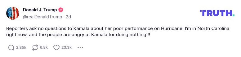 Post image from Donald Trump