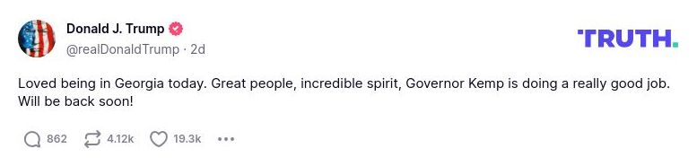 Post image from Donald Trump