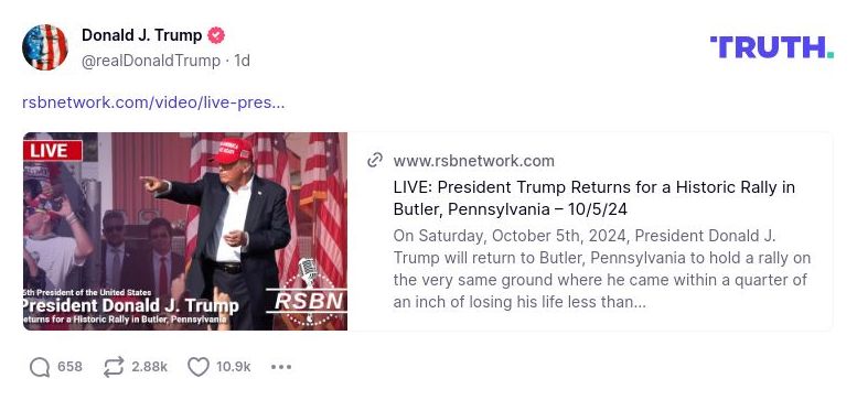 Post image from Donald Trump