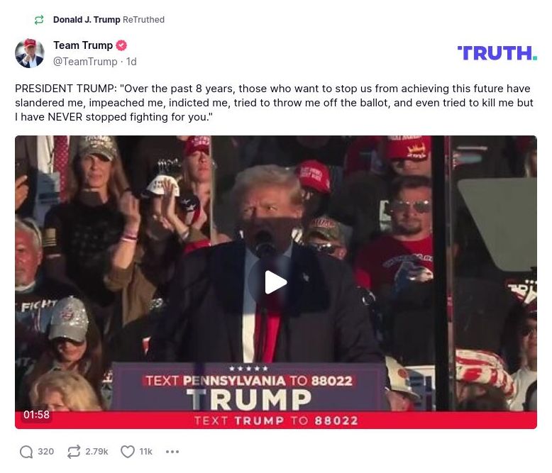 Post image from Donald Trump