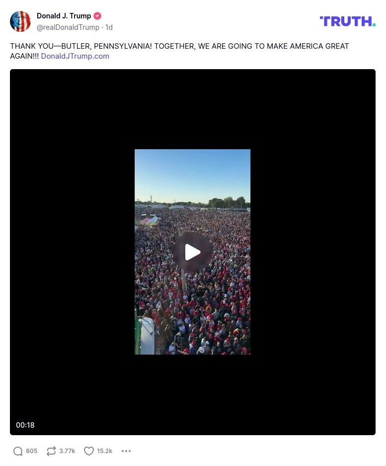 Post image from Donald Trump