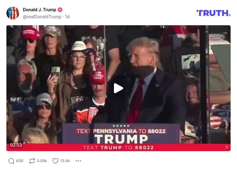 Post image from Donald Trump