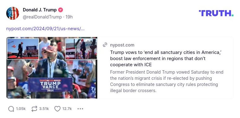 Post image from Donald Trump