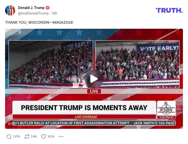 Post image from Donald Trump