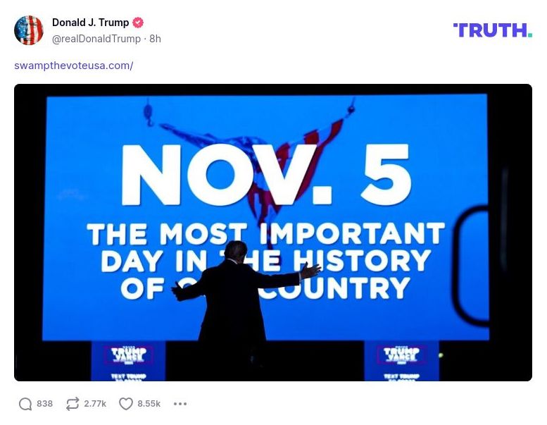 Post image from Donald Trump