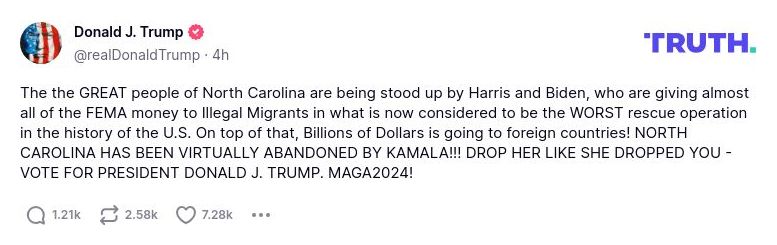 Post preview from Donald Trump