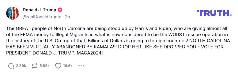 Post preview from Donald Trump