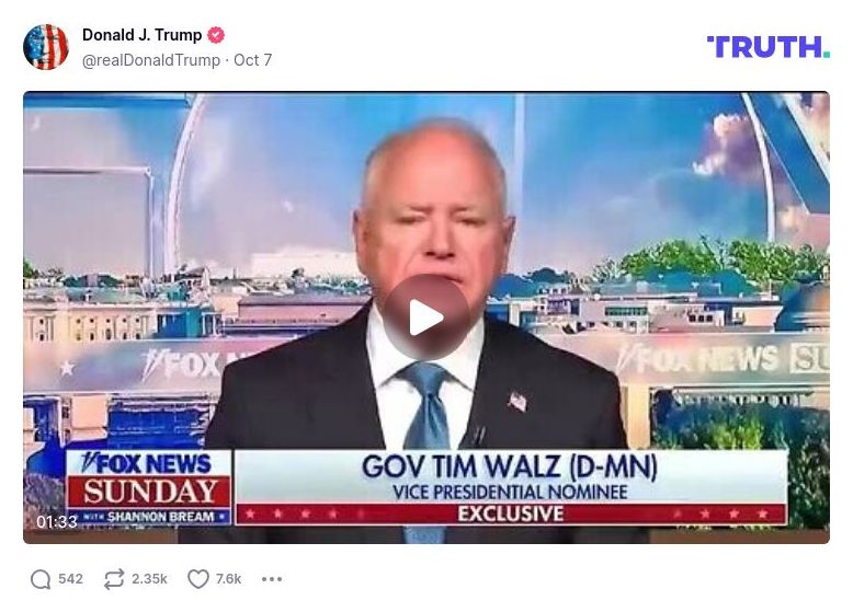 Post image from Donald Trump