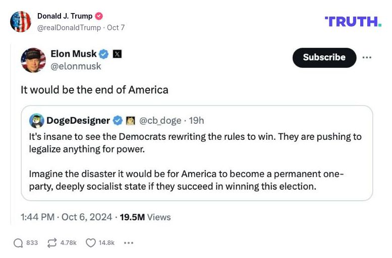 Post image from Donald Trump