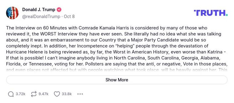 Post image from Donald Trump