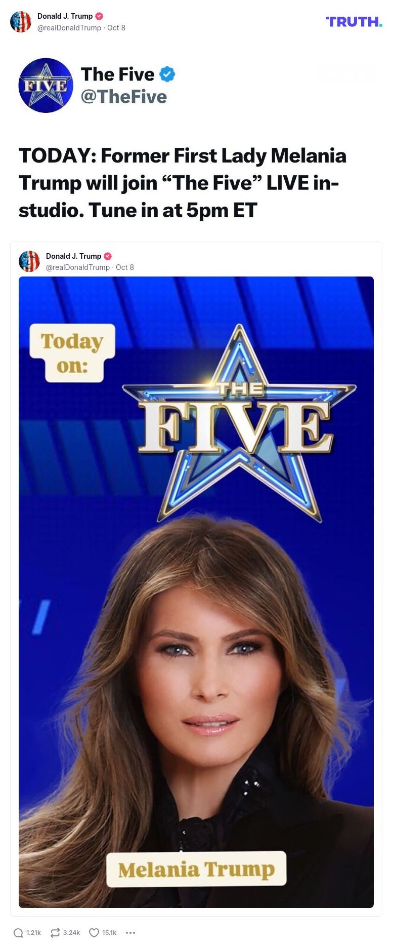 Post image from Donald Trump