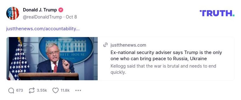 Post preview from Donald Trump