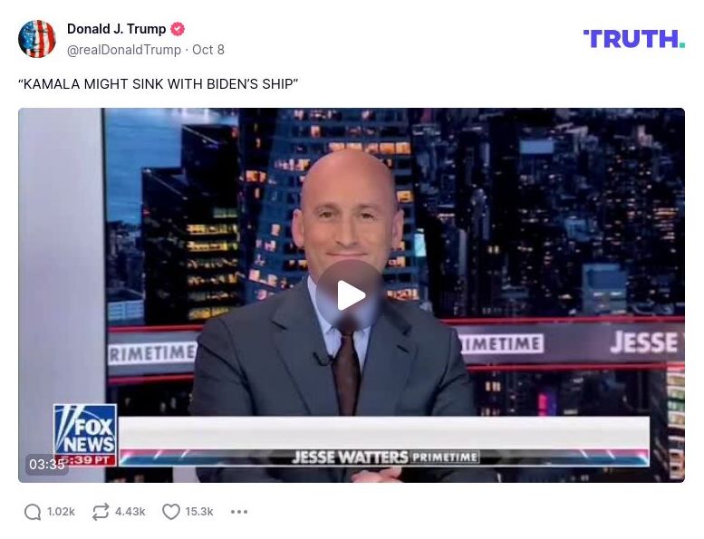 Post preview from Donald Trump