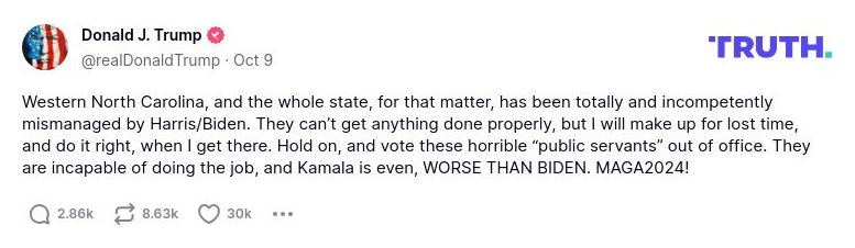 Post preview from Donald Trump