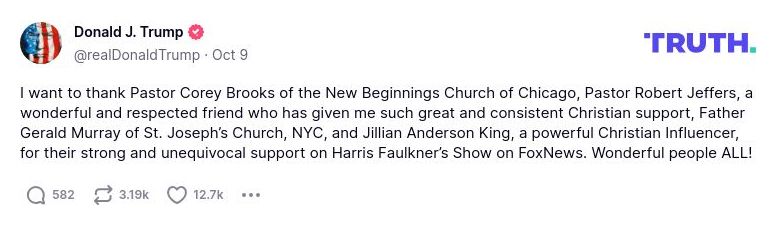 Post image from Donald Trump