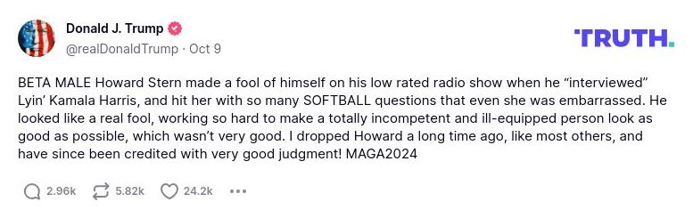 Post image from Donald Trump