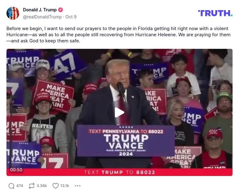 Post image from Donald Trump