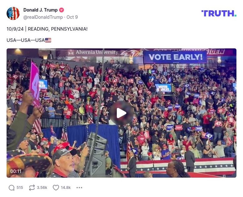 Post image from Donald Trump