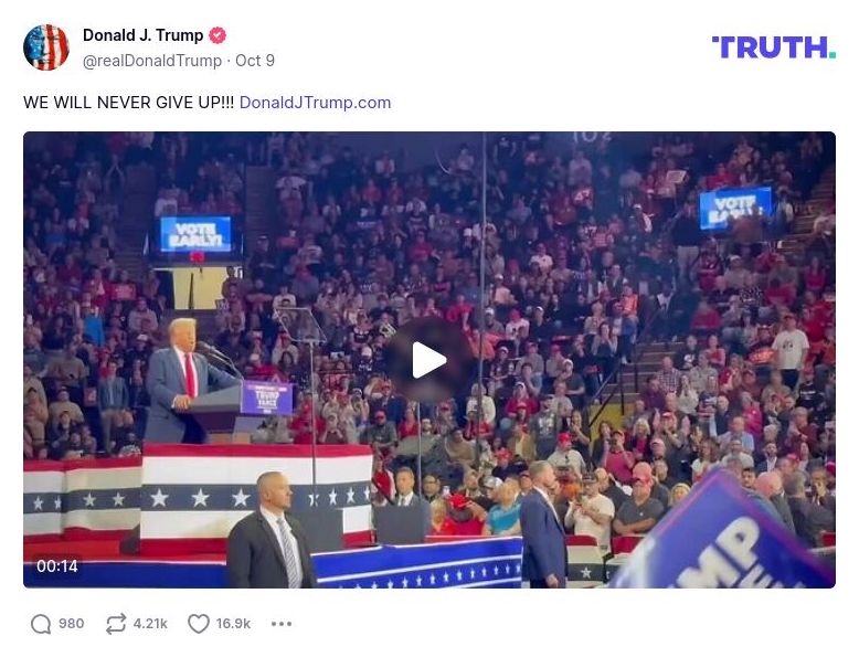 Post image from Donald Trump