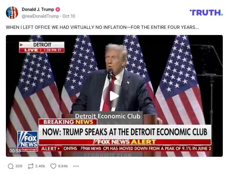 Post preview from Donald Trump