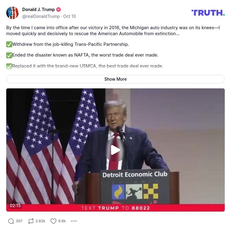 Post image from Donald Trump