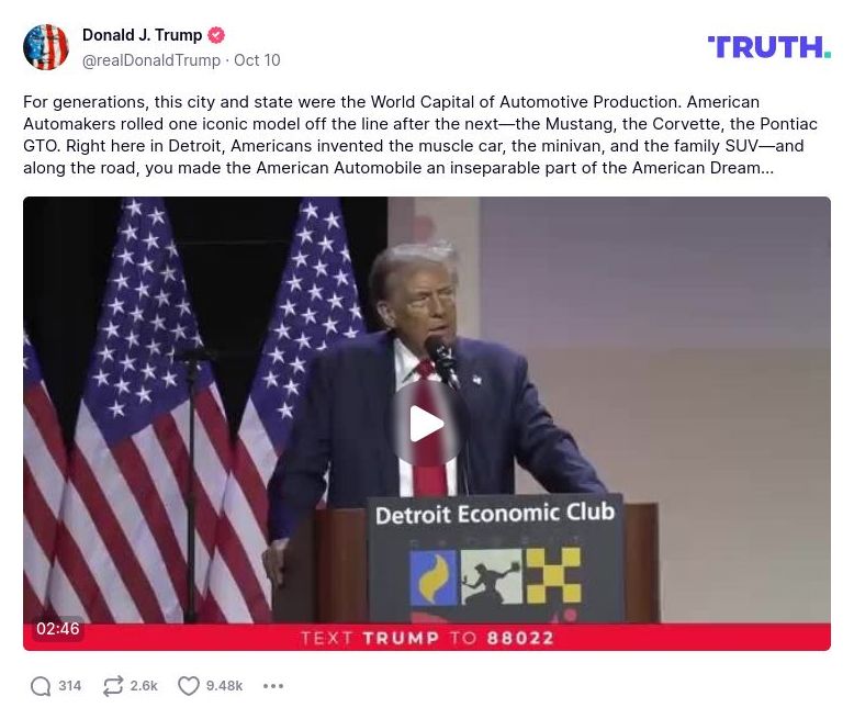 Post image from Donald Trump