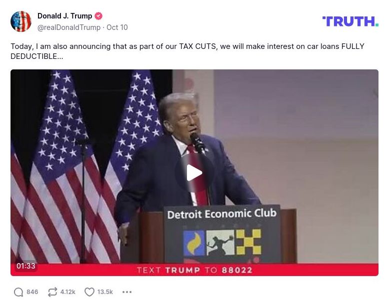 Post image from Donald Trump