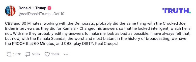 Post preview from Donald Trump