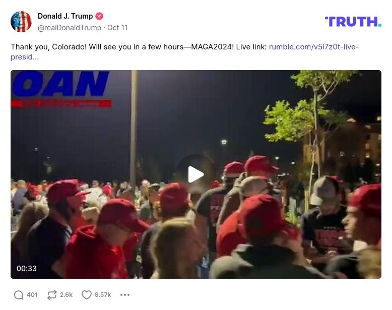 Post image from Donald Trump