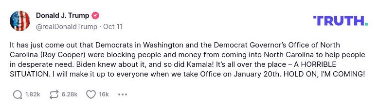 Post preview from Donald Trump