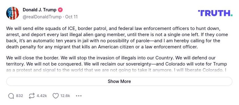 Post image from Donald Trump