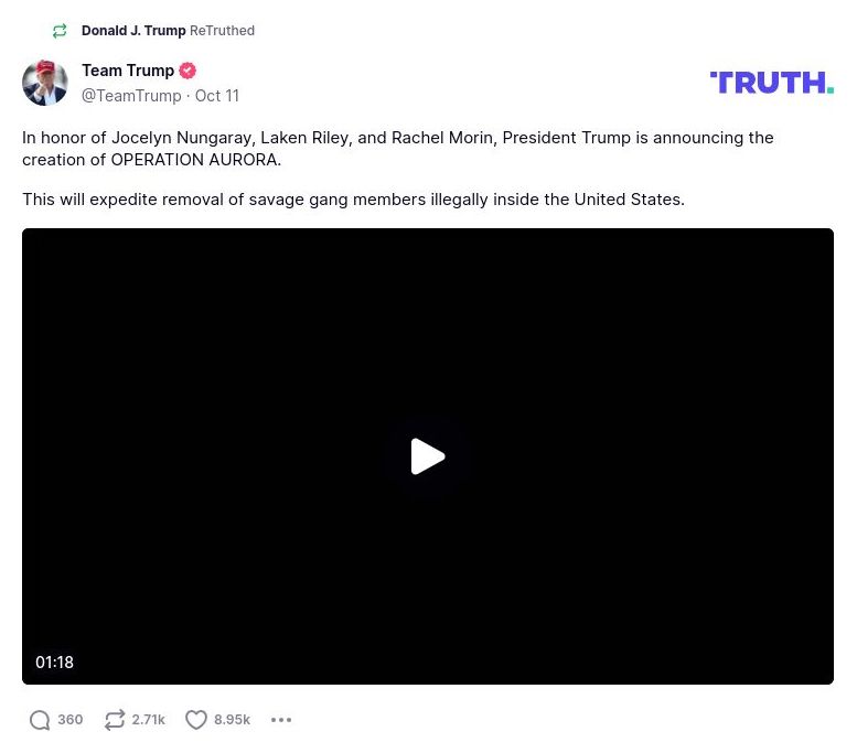 Post image from Donald Trump