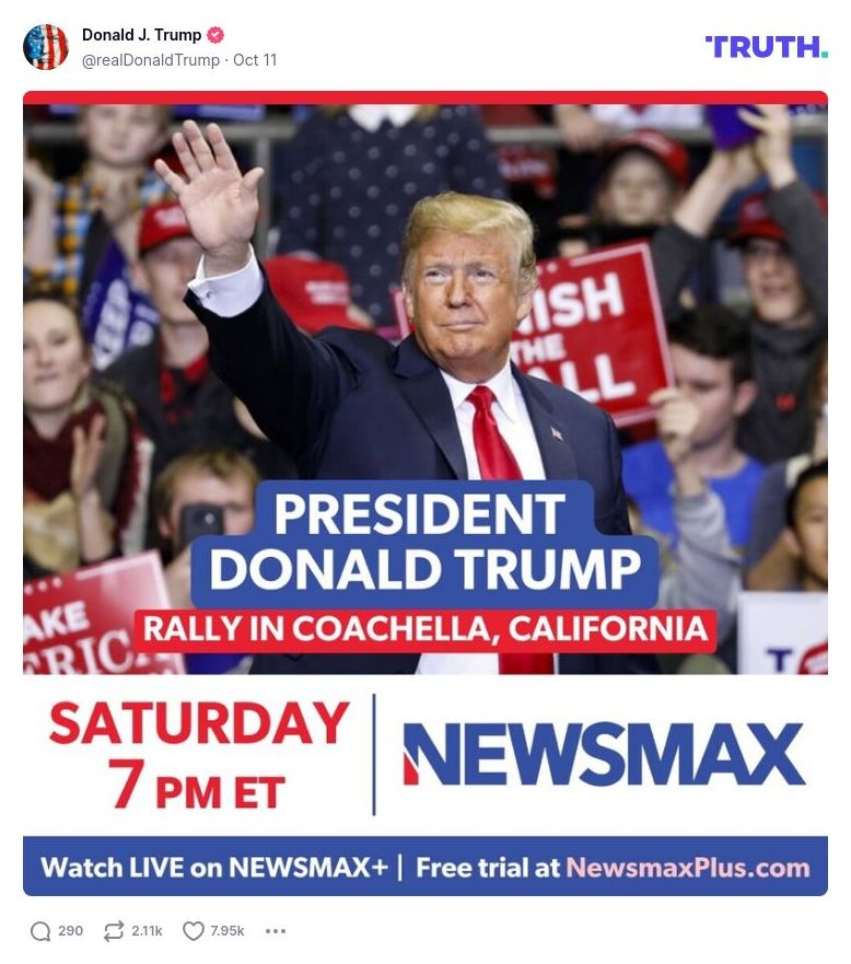 Post image from Donald Trump