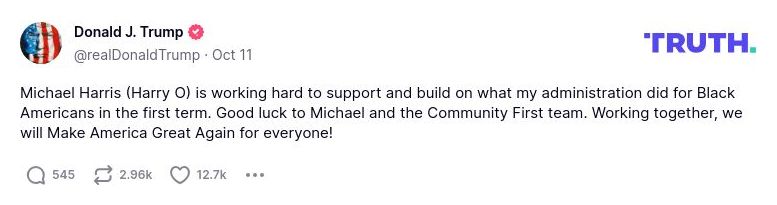 Post image from Donald Trump