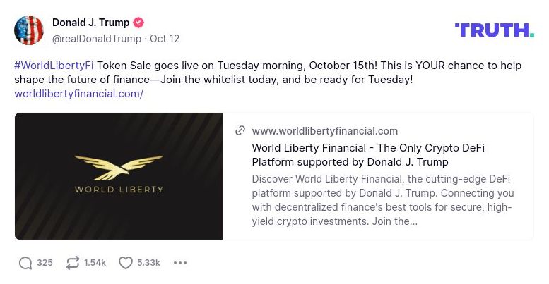 Post image from Donald Trump