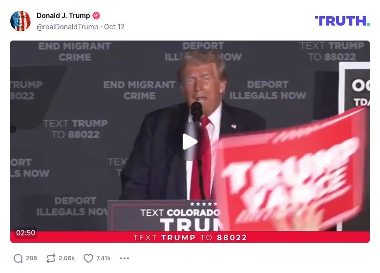 Post image from Donald Trump